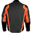 M Boss Motorcycle Apparel BOS11706 Men's Grey/Hi-Vis Orange Nylon Motorcycle Racer Jacket with Armor Protection