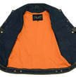 M-Boss Motorcycle Apparel BOS13006 Men’s Classic Blue Denim Biker Vest