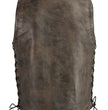 M Boss Motorcycle Apparel BOS13501 Men's Distressed Brown Leather 10 Pocket Motorcycle Vest w/ Quick Draw Pocket