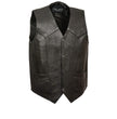 M Boss Motorcycle Apparel BOS13513 Men's Black Leather Classic Style Western Motorcycle Rider Vest
