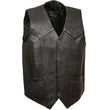 M-Boss Motorcycle Apparel BOS13514T Men’s Black Classic Western Style Conceal/Carry Biker Leather Vest in TALL SIZES