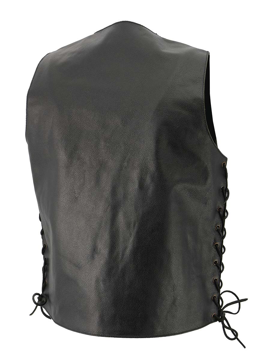 M-Boss Motorcycle Apparel BOS13517 Men’s Classic Black Leather &
