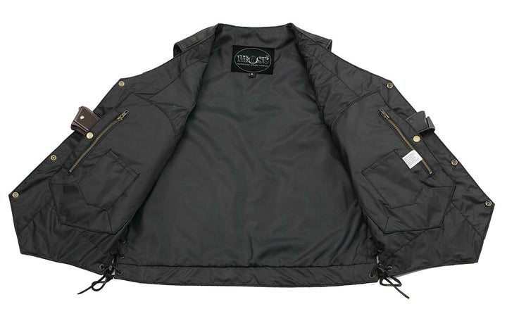 M-Boss Motorcycle Apparel BOS13517 Men’s Classic Black Leather &