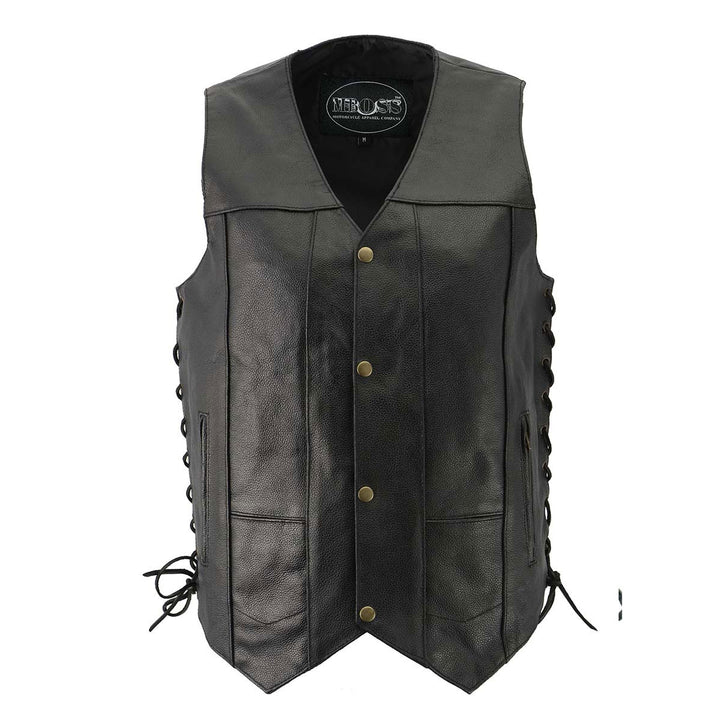 M-Boss Motorcycle Apparel BOS13517 Men’s Classic Black Leather &