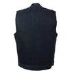 M Boss Motorcycle Apparel Apparel BOS13520 Men's Blue Denim Snap Front Club Style Motorcycle Rider Vest