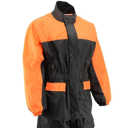 M-Boss Motorcycle Apparel BOS19500 Men’s Black and Red 2-Piece Motorcycle Rain Suit