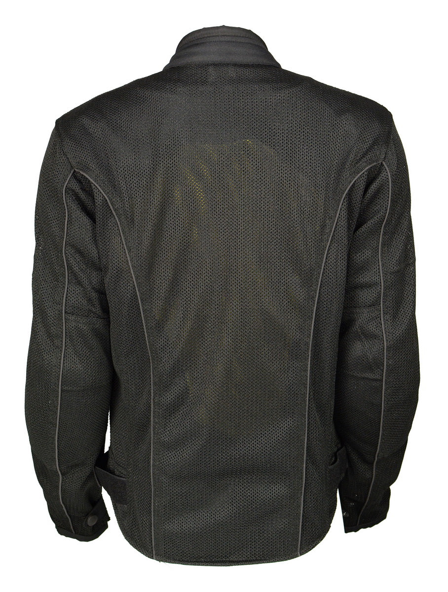 M Boss Motorcycle Apparel BOS22702 Ladies Black Mesh Racer Jacket with Full Armor