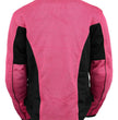 M Boss Motorcycle Apparel BOS22702 Ladies Black and Fuchsia Mesh Racer Jacket with Full Armor