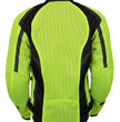 M Boss Motorcycle Apparel BOS22705 Wome'ns Hi-Vis Green Motorcycle Mesh Racer Jacket with Open Neck