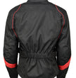 M Boss Motorcycle Apparel BOS22706 Women's Black and Red Motorcycle Biker Nylon Racer Jacket with Armor Protection