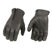 M Boss Motorcycle Apparel BOS37531 Men's Black Unlined Leather Gloves with Zipper Closure