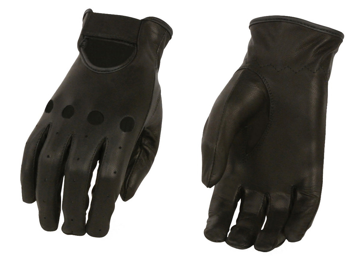 Xelement XG37535 Ladies Black Unlined Classic Leather Driving Gloves