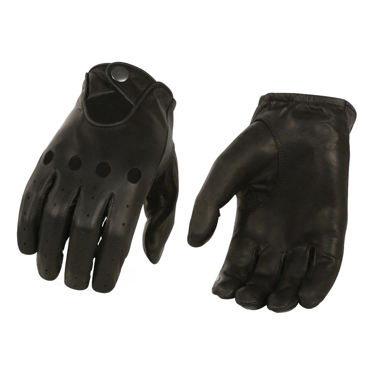 M Boss Motorcycle Apparel BOS37537 Men's Black Unlined Leather Professional Driving Gloves