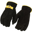 M-Boss Motorcycle Apparel BOS37555 Men's Black and Tan USA Deer Suede Gloves