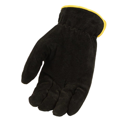 M-Boss Motorcycle Apparel BOS37555 Men's Black and Tan USA Deer Suede Gloves