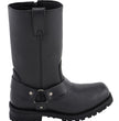 M-Boss Apparel BOS49001 Men's Classic 12-inch Black Harness Leather Motorcycle Boots