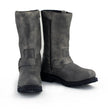 M-Boss Apparel BOS49001 Men's Classic 12-inch Distress Grey Harness Leather Motorcycle Boots