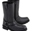 M-Boss Apparel BOS49001 Men's Classic 12-inch Black Harness Leather Motorcycle Boots