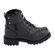 M Boss Motorcycle Apparel BOS49007 Men's 7 Inch Black Outlaw Leather Motorcycle Boots