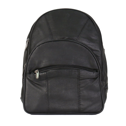 Hot Leathers BPA1018 Black Leather 6 Pocket Backpack