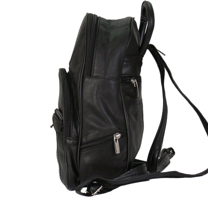 Hot Leathers BPA1018 Black Leather 6 Pocket Backpack