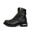 Hot Leathers BTL1002 Ladies Black 6-inch Double Zip Cap Toe Leather Boots