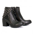 Hot Leathers BTL1003 Ladies 5-inch Black Studded Ankle Leather Boots with Side Zippers