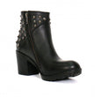 Hot Leathers BTL1003 Ladies 5-inch Black Studded Ankle Leather Boots with Side Zippers