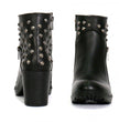 Hot Leathers BTL1003 Ladies 5-inch Black Studded Ankle Leather Boots with Side Zippers
