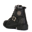 Hot Leathers BTL1004 Ladies 6-inch Black Lace-Up Leather Boots with Buckle Strap