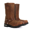 Hot Leathers Men's Rust Brown 11-inch Harness Motorcycle Biker Leather Boots BTM1001