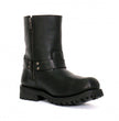 Hot Leathers BTM1004 Men's Black 8-inch Short Harness Leather Boots with Lug Sole
