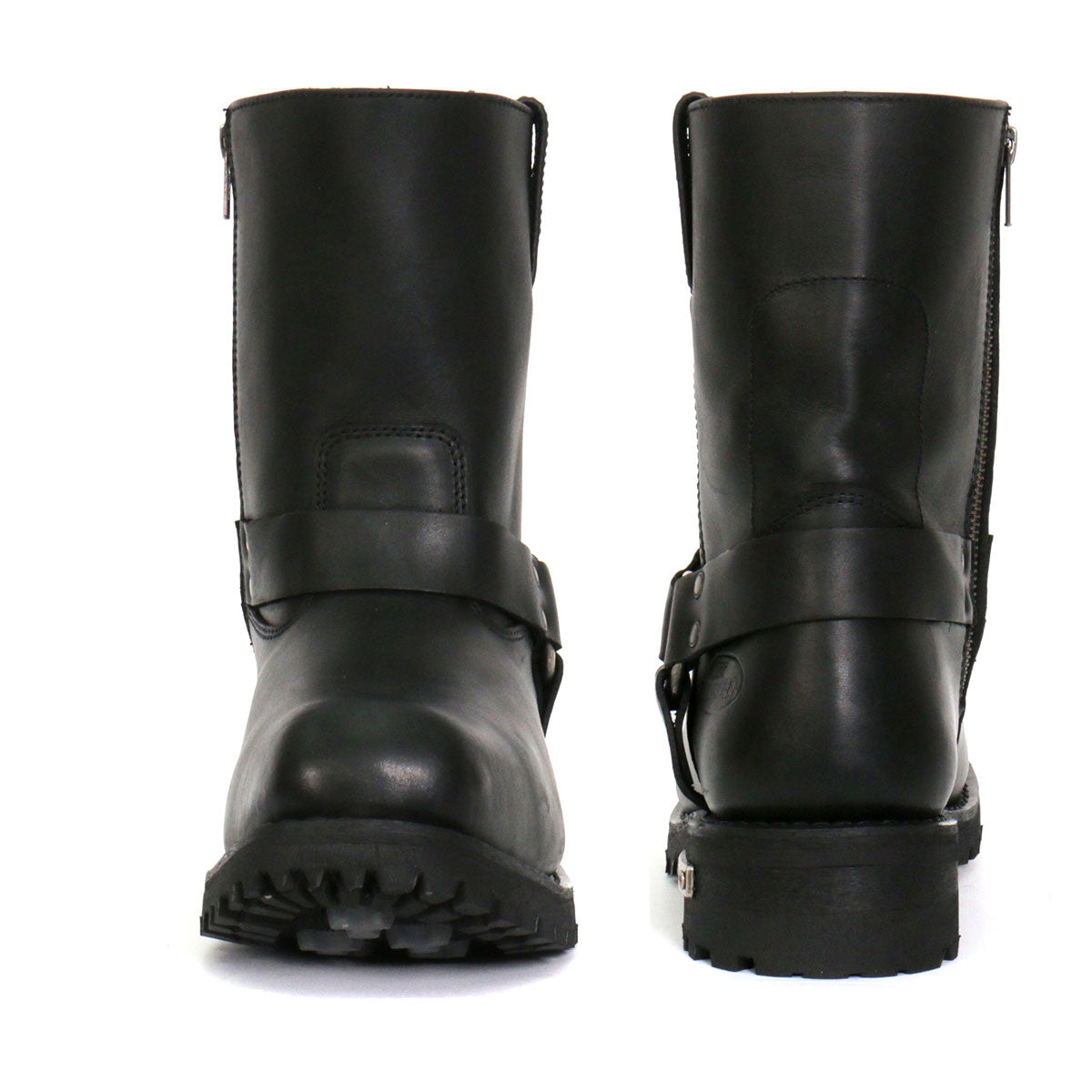 Hot Leathers Men's Short Fuse Black Harness Boots - BTM1004
