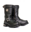 Hot Leathers BTM1005 Men's Black 10-inch Tall Round Toe Engineer Leather Boots with Lug Sole