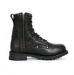 Hot Leathers BTM1006 Men's Wide Width Black 8-inch Logger Leather Boots with Adjustable Buckle