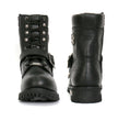 Hot Leathers BTM1006 Men's Wide Width Black 8-inch Logger Leather Boots with Adjustable Buckle
