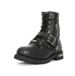 Hot Leathers BTM1006 Men's Wide Width Black 8-inch Logger Leather Boots with Adjustable Buckle