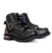 Hot Leathers BTM1007 Men's Black 6-inch Logger Leather Boots with Adjustable Buckle