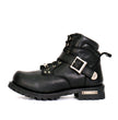 Hot Leathers BTM1007 Men's Black 6-inch Logger Leather Boots with Adjustable Buckle