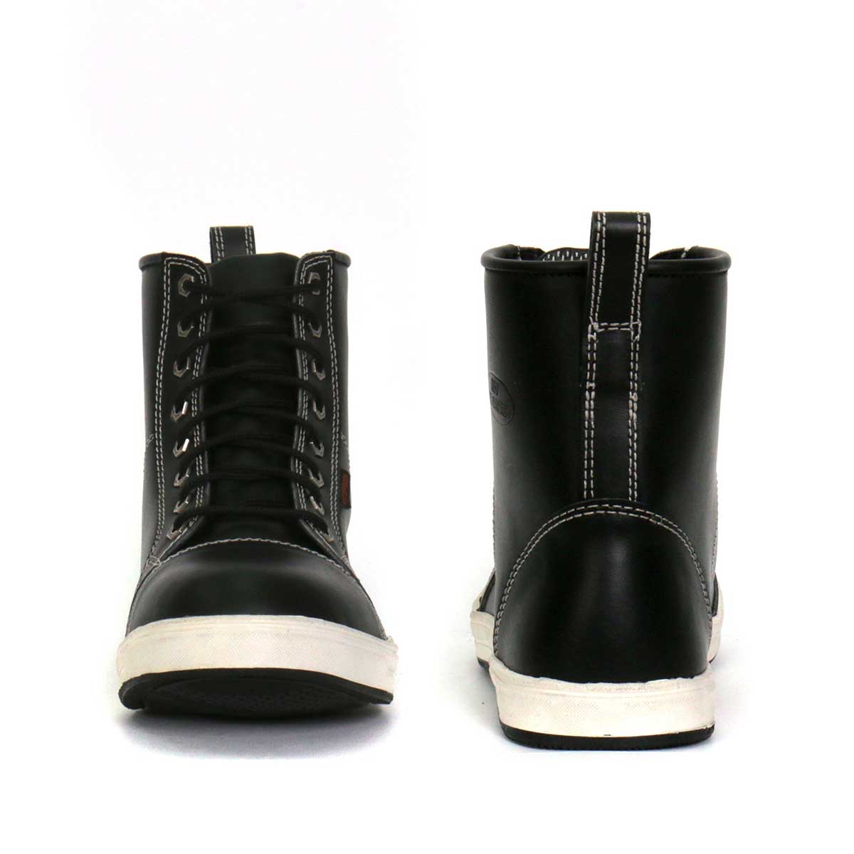 Hot Leathers Men's White Line Black/White High-Top Sneaker, BTM1014
