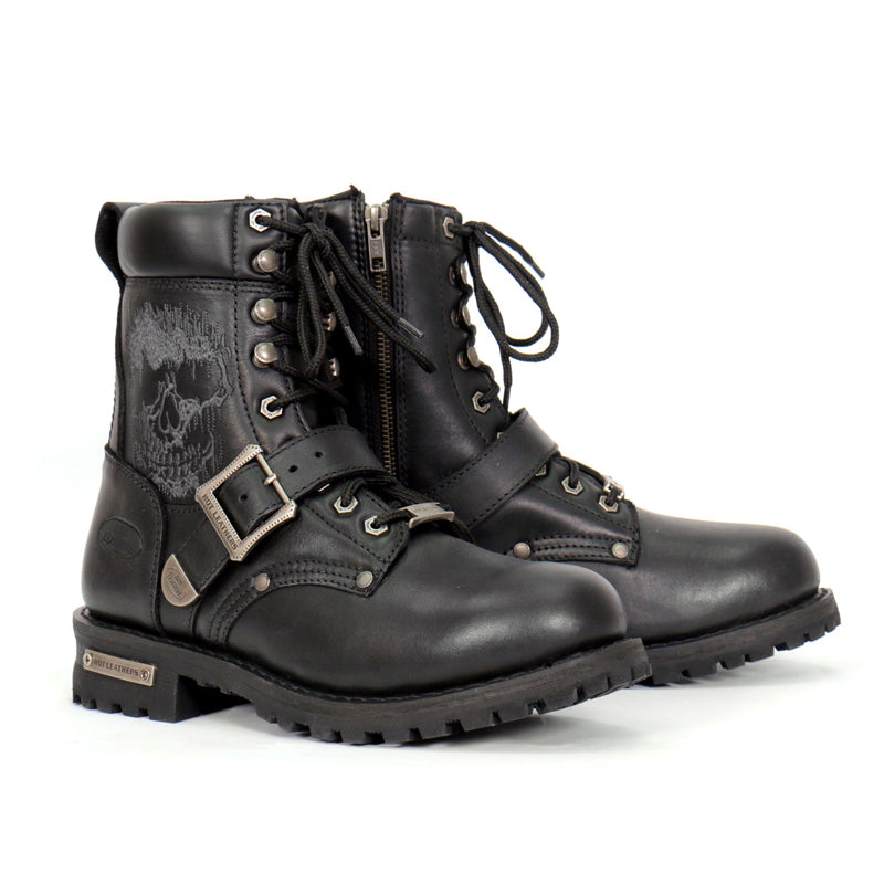 【希少】Sirito M black mitis porcus leather Hot Leathers Men's Graveyard Shift Black Logger Boots - BTM1017