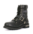 Hot Leathers BTM1017 Men’s Black Grave Rub Skull Tall Logger Motorcycle Boot
