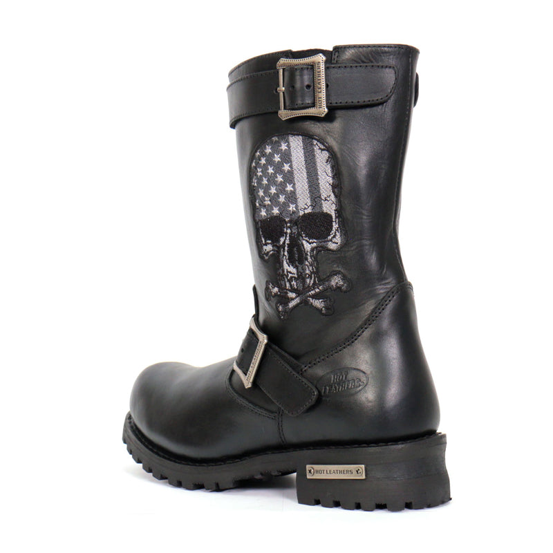 Hot Leathers Men's American Reaper Black Engineer Boots - BTM1018