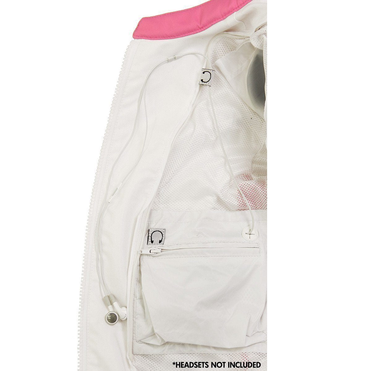 Xelement BXU358924 Women's 'Tribal Heart' Tri-Tex White and Pink Motorcycle Jacket with X-Armor