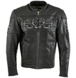 Milwaukee Leather LKM17011 Men's 3 Skull Head Premium Black Leather Motorcycle Jacket with CE Armor