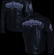 Milwaukee Leather LKM17011 Men's 3 Skull Head Premium Black Leather Motorcycle Jacket with CE Armor