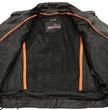 Men’s Premium Buffalo Leather Motorcycle Jacket with and Adjustable Side Laces BZ1511