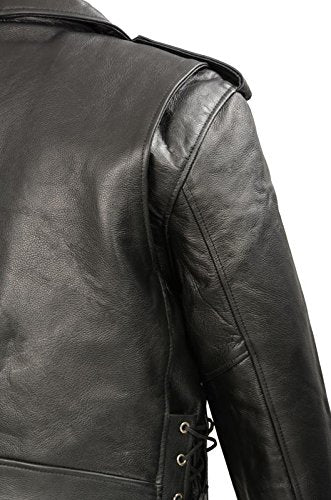 Men’s Premium Buffalo Leather Motorcycle Jacket with and Adjustable Side Laces BZ1511