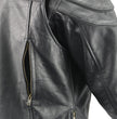Men’s Premium Buffalo Black Leather Motorcycle Jacket with CE Armor Protection BZ1512