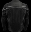 Men’s Premium Buffalo Black Leather Motorcycle Jacket with CE Armor Protection BZ1512